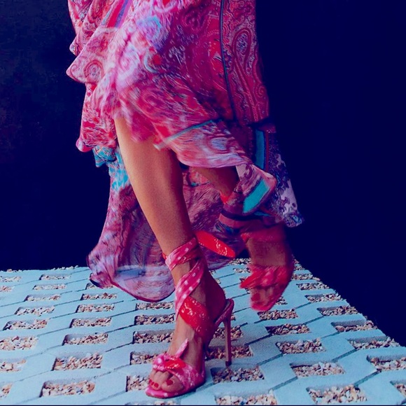 New Gianni Bini
x DANNIJO Misch Bandana Colorblock Print Ankle Wrap Bow Sandals - Picture 9 of 16